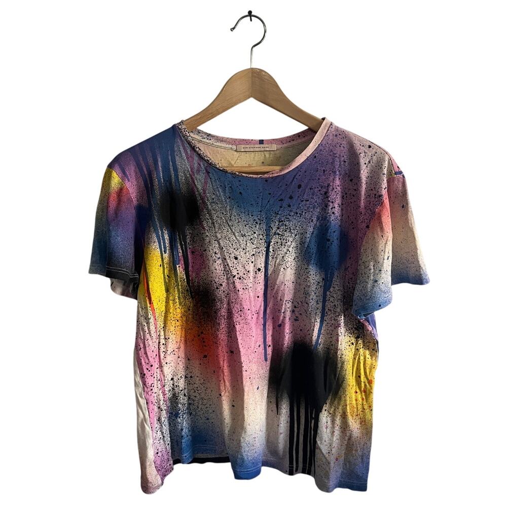 Christopher Kane tie dye colored splatter t-shirt size med
